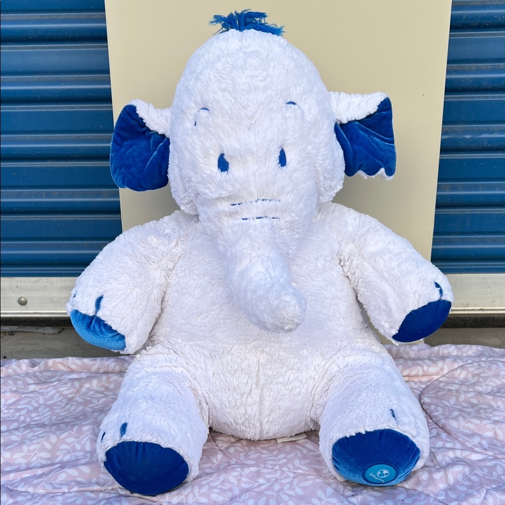 #86 adorable disney lumpy winter edition Plush Elephant Toy - White and Blue